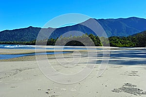 Tropical coastline vista of remote Cape Tribulation, queensland,australia