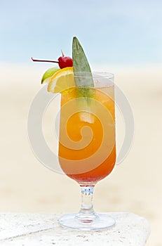 Tropical Cocktail by the Caribbean Sea