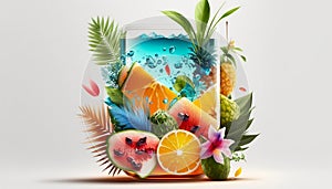 Tropical cocktail, fruit cocktail, summer, vacation