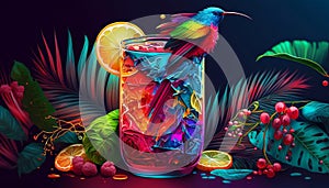 Tropical cocktail, fruit cocktail, summer, vacation