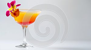 Tropical Cocktail with Orchid Garnish