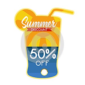 Tropical cocktail shaped summer sale label