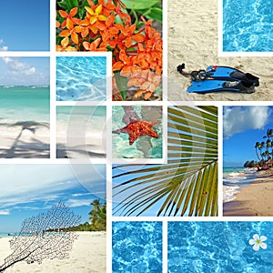 Tropical collage. Exotic travel.