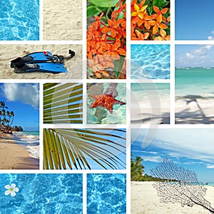 Tropical collage. Exotic travel.