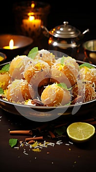 Tropical crunch Tangy, crispy kacha aam ke ladoo, a tropical treat