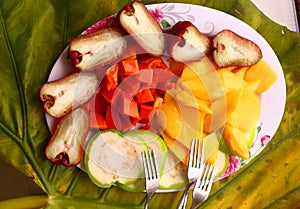 Tropical cut fruit plate