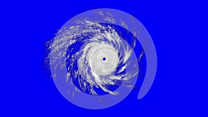 Tropical cyclone on blue