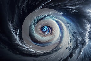 Tropical cyclone formation in troposphere. Generative AI photo