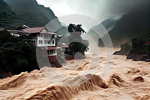 tropical cyclone with intense rainfall, causing flash floods and landslides