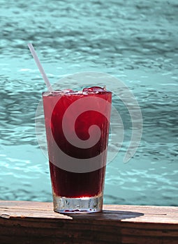 Tropical drink by pool