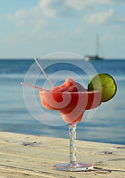 Tropical drink at seashore