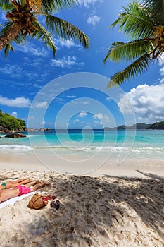 Tropical exotic beach in Seychelles island