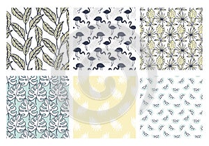 Tropical exotic seamless patterns collection