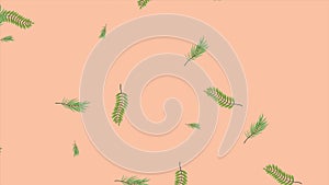 Tropical exotics leafs ecology animation pattern in cream background