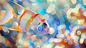 Tropical Fish Swimming in Coral Reef