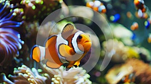 Tropical Fish Swimming in Coral Reef