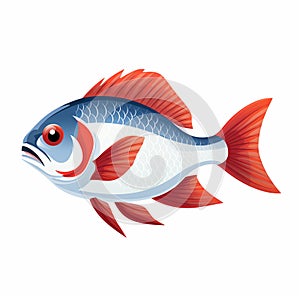 Tropical fish swimming in tank clipart