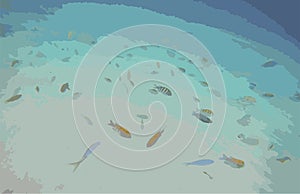 Tropical fish swimming vector