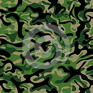 Camouflage Pattern in Swampy Green and Beige photo