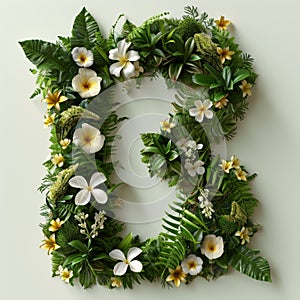 Tropical floral wreath with lush greenery and vibrant flowers