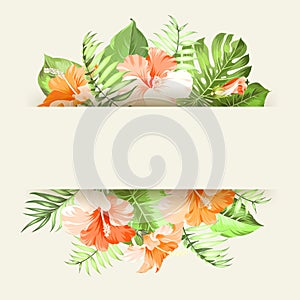 Tropical flower garland.