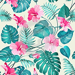 Tropical flower pattern