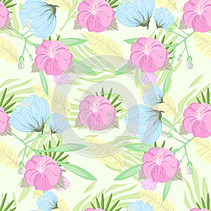 Tropical Flower Pattern. Vector Illustration