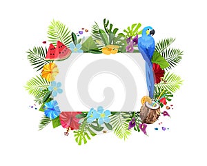 Tropical flowers composition