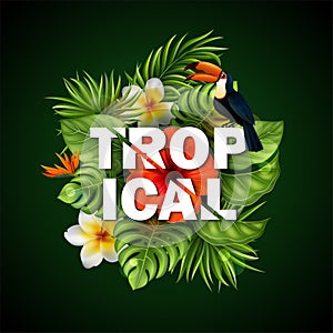 Tropical flowers and leaves. for your Business