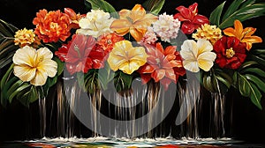 Tropical Flowers Waterfall