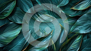 Tropical Foliage in Dark Green: Abstract Nature Pattern Background