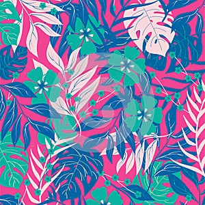 Tropical forest fern cover Vector Illustration