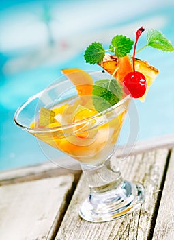 Tropical fruit cocktail appetiser photo