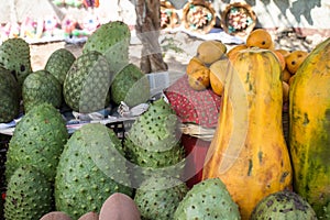 Tropical fruit group from marketplace