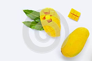 Tropical fruit, Mango  on white background