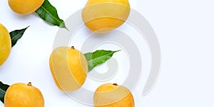 Tropical fruit, Mango on white background.