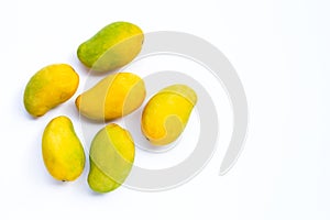 Tropical fruit, Mango  on white background