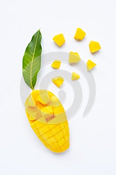 Tropical fruit, Mango  on white background