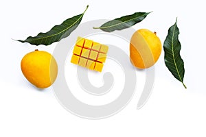 Tropical fruit, Mango  on white background