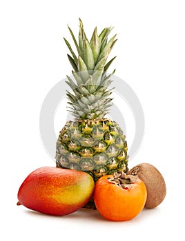 tropical fruit mix path isolated