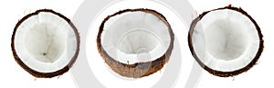 Tropical fruit, Ñollection of coconuts isolate on white background. File contains clipping path