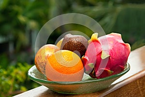 Tropical fruit on a plate