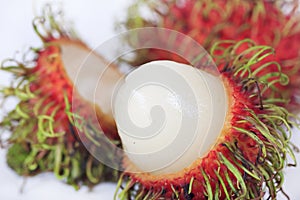 Tropical fruit rambutan isolated