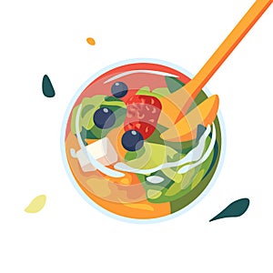 Tropical Fruit Salad Bowl Artwork