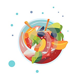 Tropical Fruit Salad Bowl Artwork