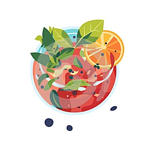 Tropical Fruit Salad Bowl Artwork