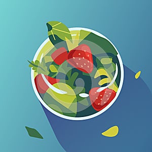 Tropical Fruit Salad Bowl Artwork