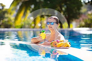 Tropical fruit at swimming pool