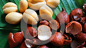 Tropical fruit in Thailand is called Sala, whose spiky peel makes it difficult to unwrap