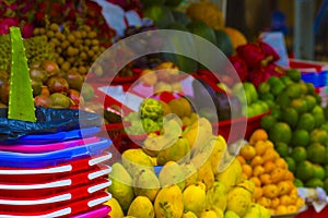 Tropical fruits on the counter